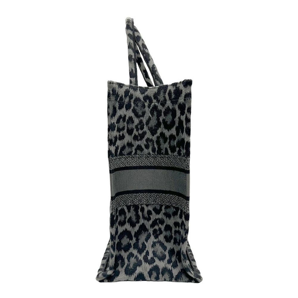 Dior black Christian Book canvas Tote handbag gray Black Gray